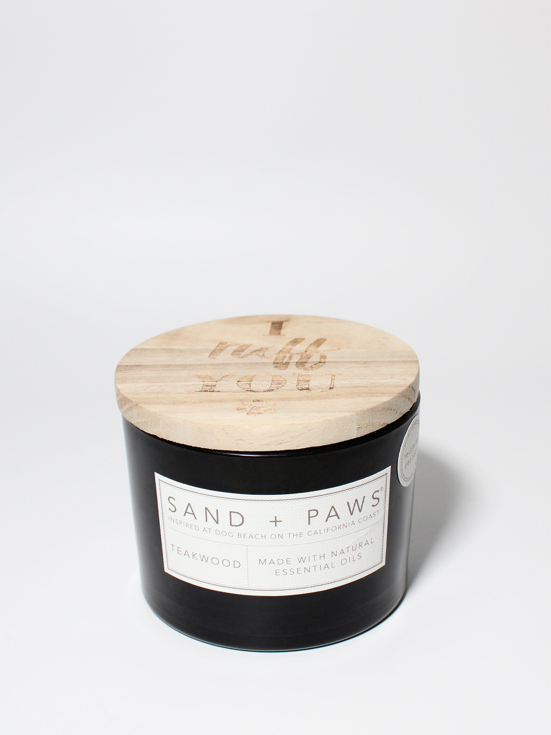 Sand + Paws Teakwood 12 oz scented candle