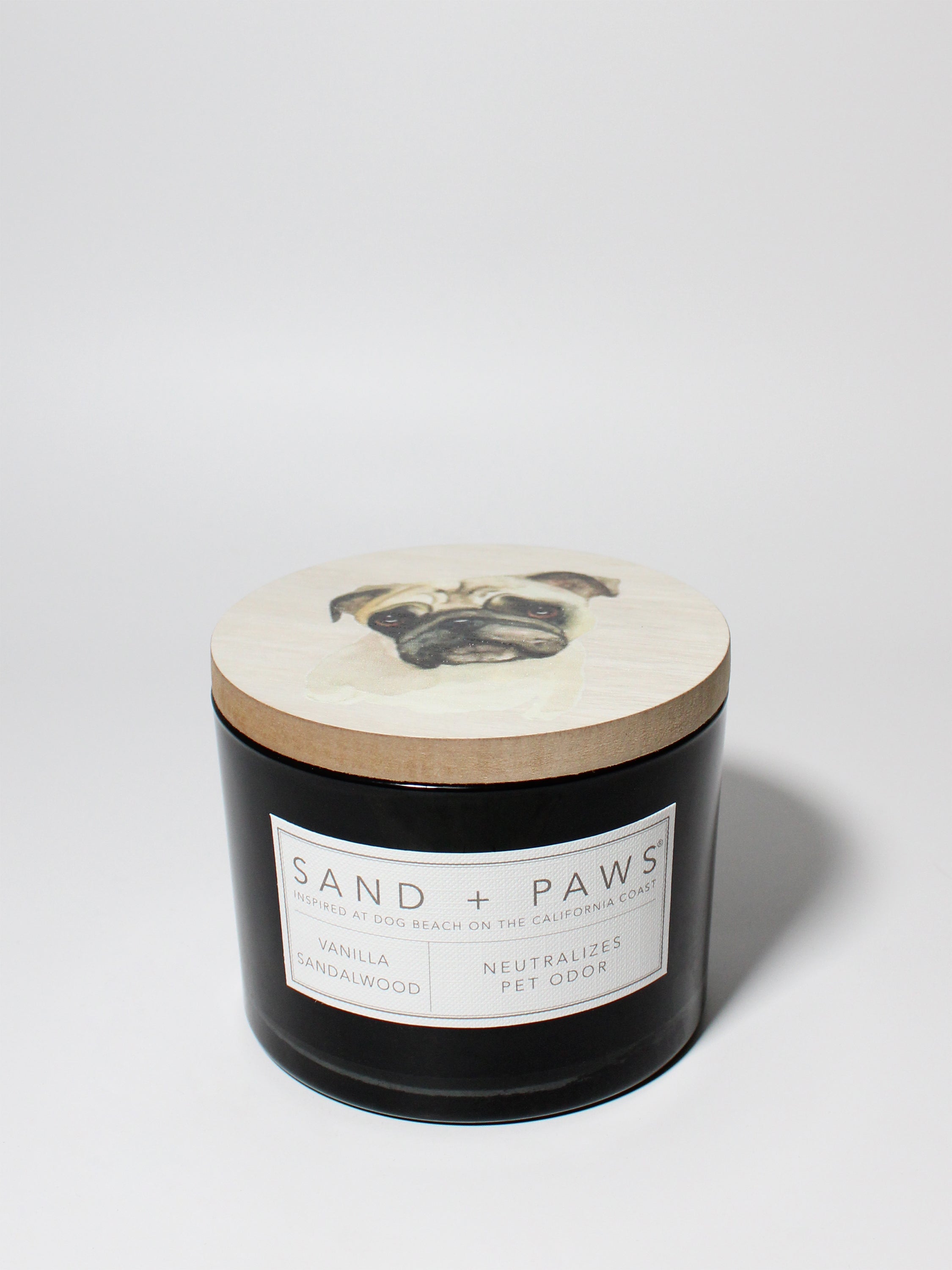 Sand + Paws Vanilla Sandalwood 12 oz scented candle