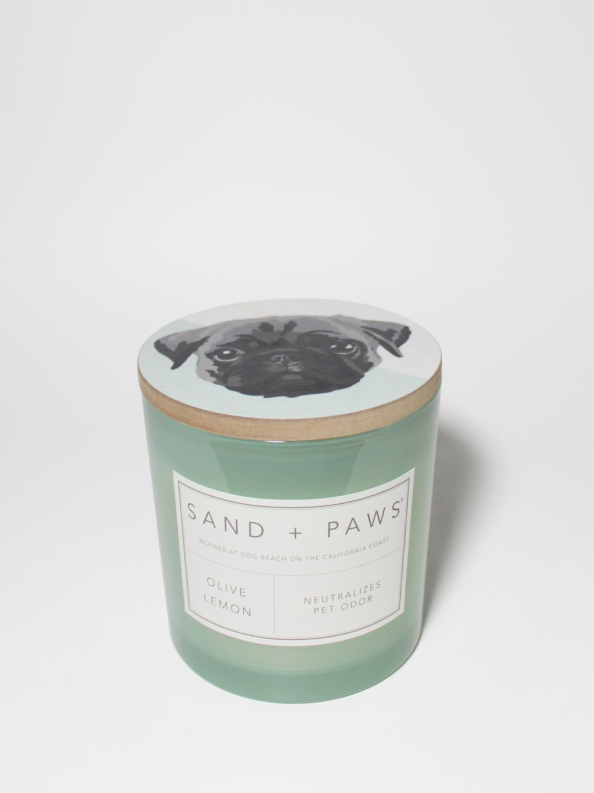 Sand + Paws Olive Lemon 21 oz scented candle