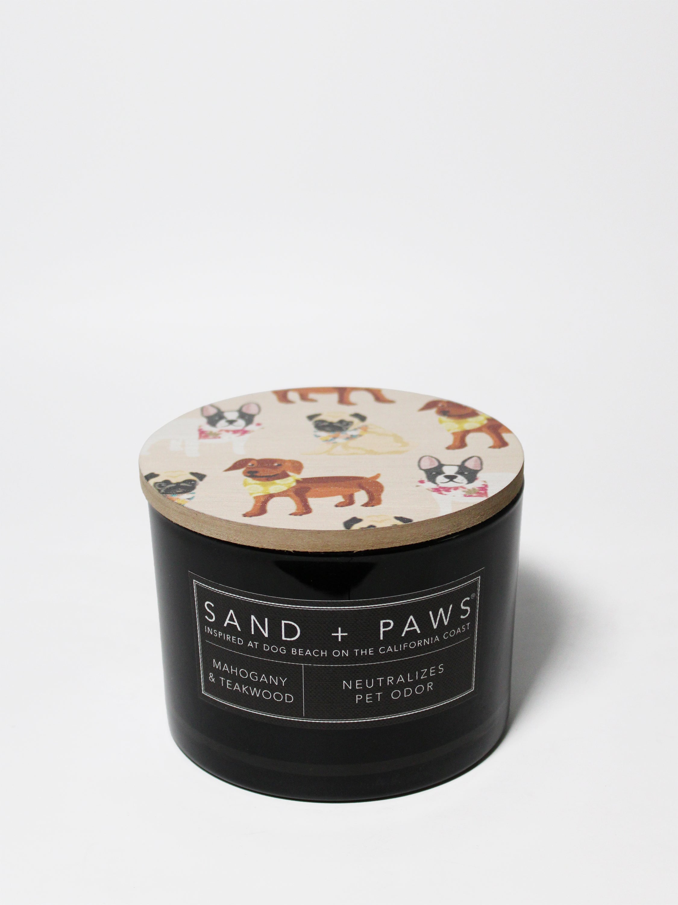 Sand + Paws Mahogany & Teakwood 12 oz scented candle
