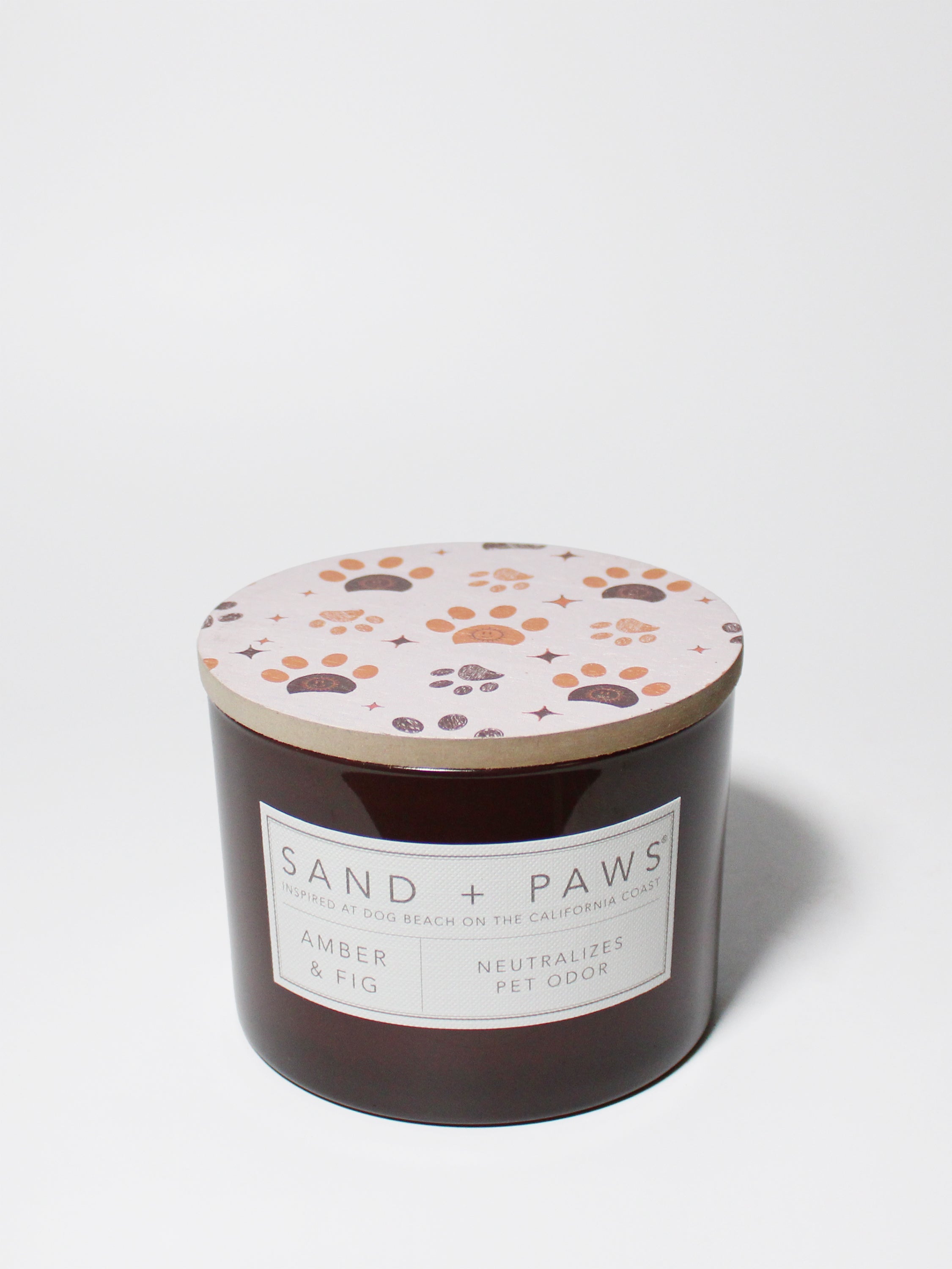 Sand + Paws Amber & Fig 12 oz scented candle