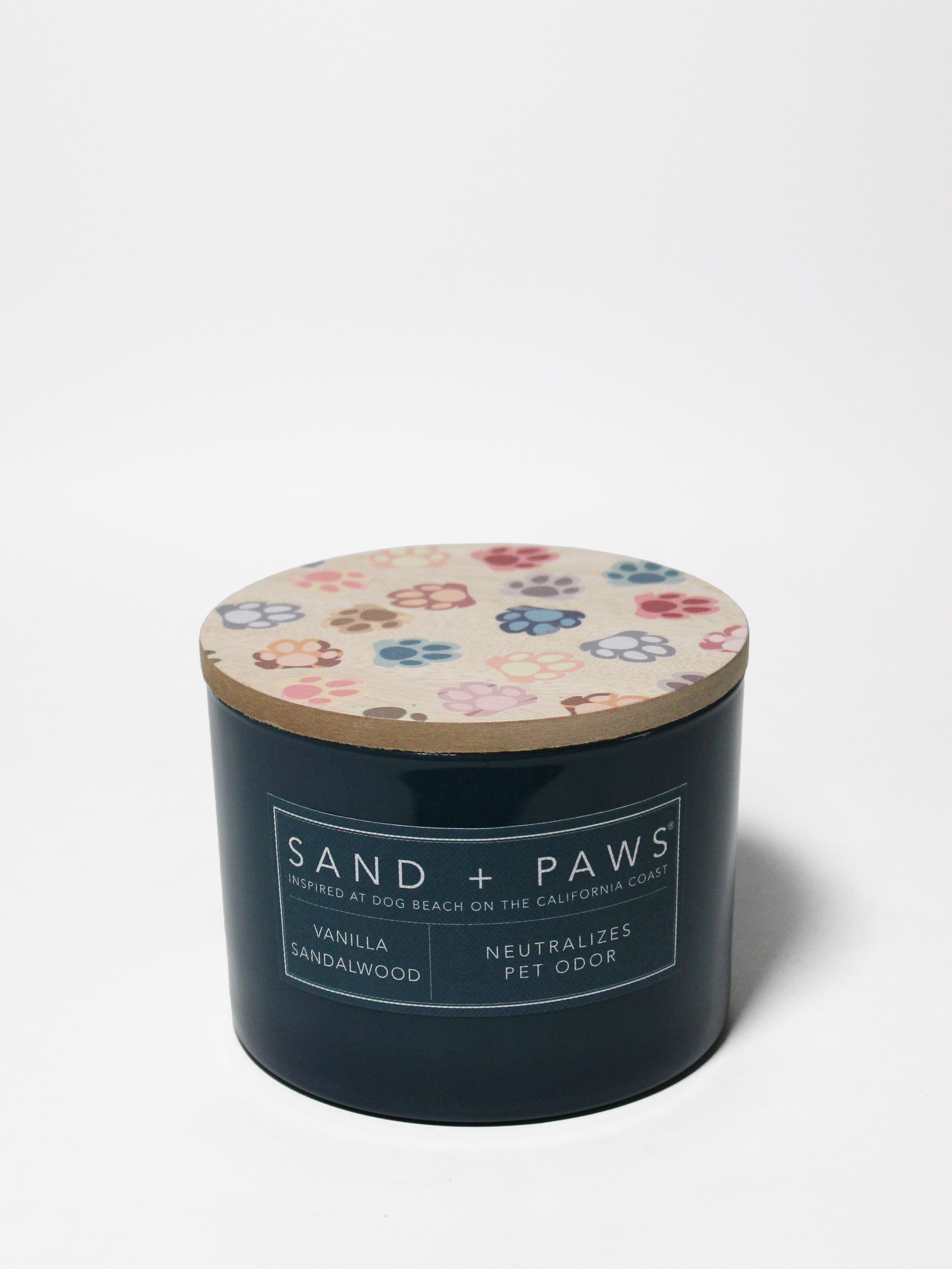 Sand + Paws Vanilla Sandalwood 12 oz scented candle